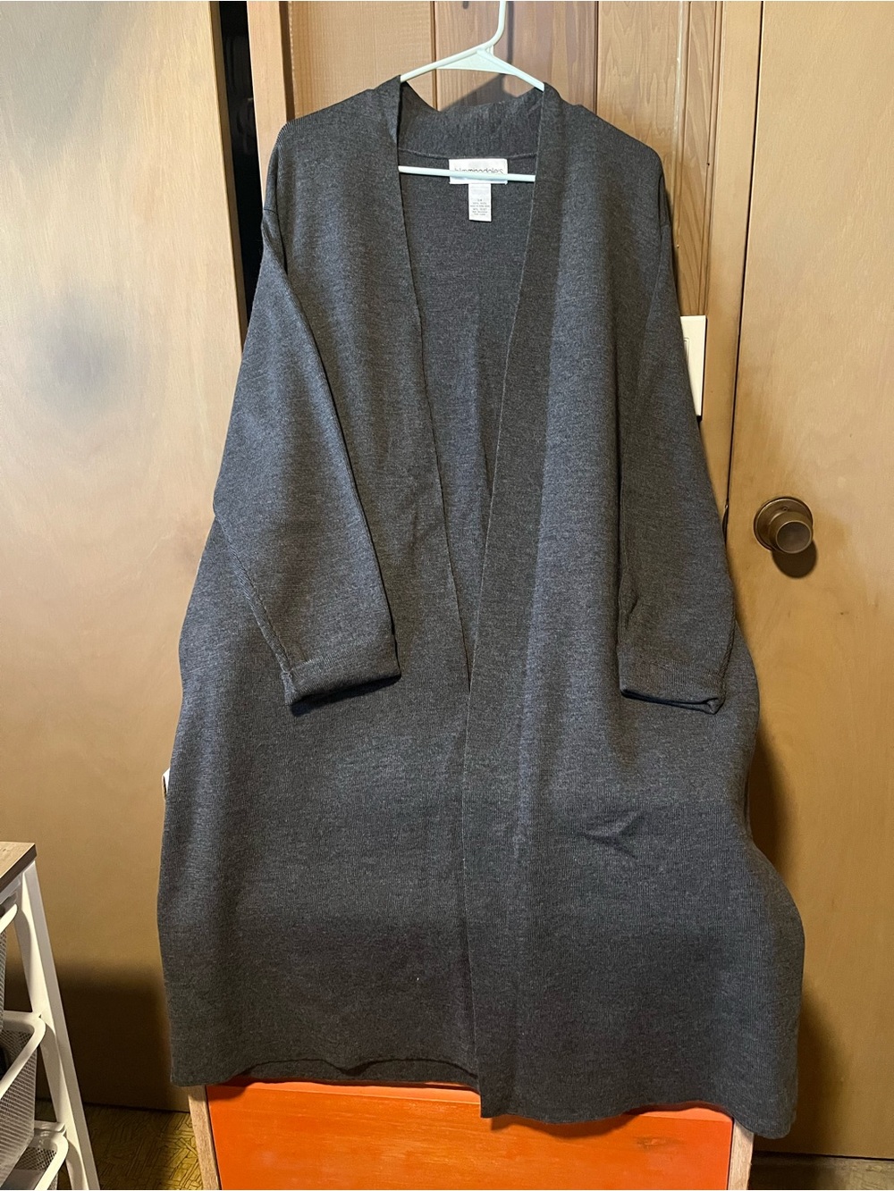 Bloomingdales Wool Open-Front Long Cardigan Sweater